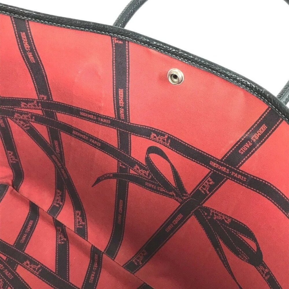 HERMES Garden Party PM Hand Bag Tote Bag Toile H / Leather Black/gray - Picture 16 of 16